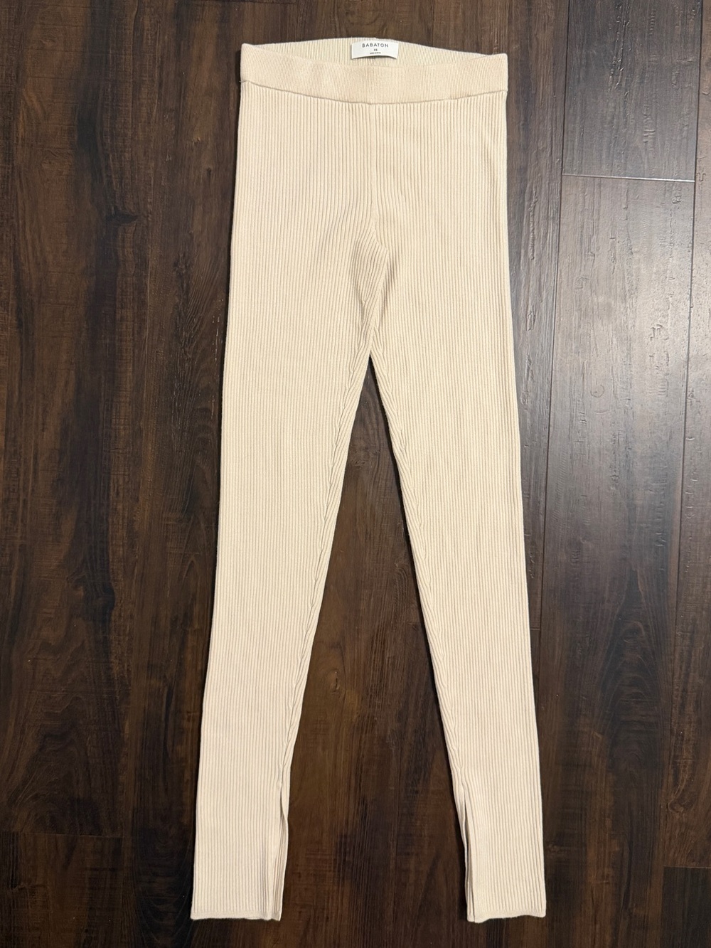 Babaton Artizia Women’s XS Ribbed High-Rise Leggings in Cream
